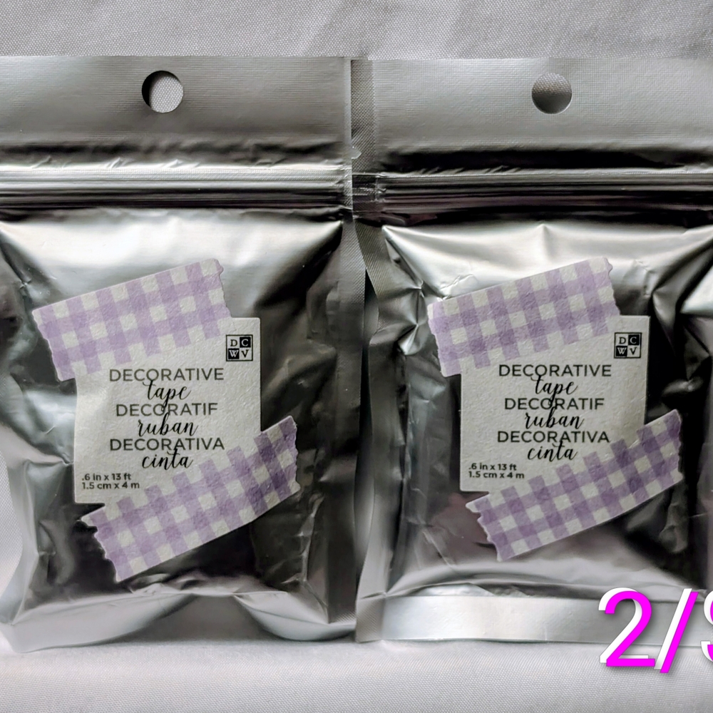 3/$6 Purple Gingham Decorative Tape